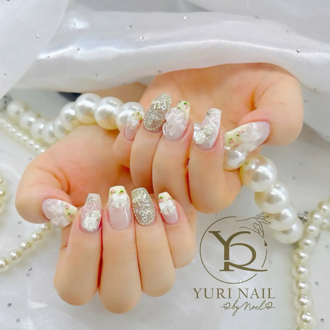 ネイル チークネイル フットネイル フレンチネイル グラデーション キラキラネイル ハンドネイル フットネイル ハンドケア YURI Nail Funabashiのネイルデザイン