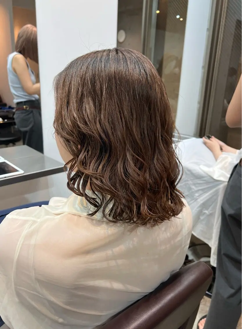 ミディアム 🌿朝5分でお洒落 パーマスタイル🌿のヘアスタイル