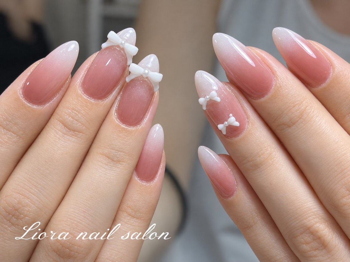 ネイル チークネイル フットネイル フレンチネイル ジェルネイル ガーリー ハンドネイル Liora nailのネイルデザイン