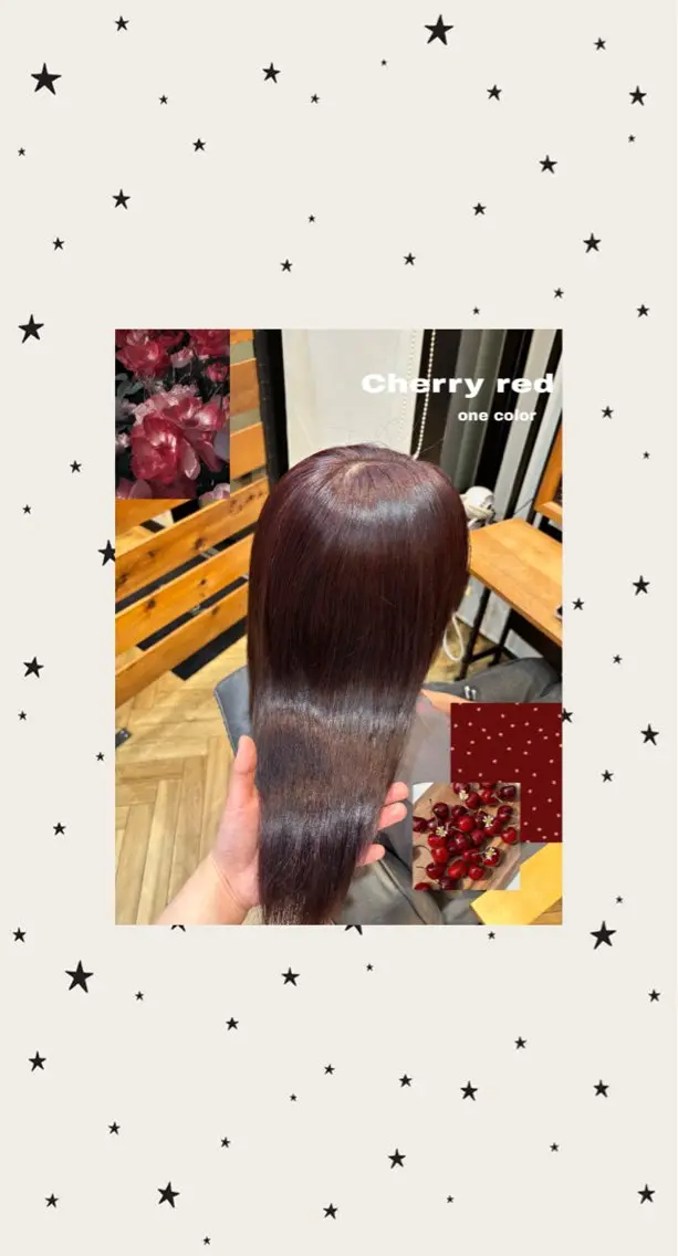セミロング カラー レッドカラー ヘアカラー トリートメント Rika🎀美髪矯正 /透明感カラー🫧のヘアスタイル