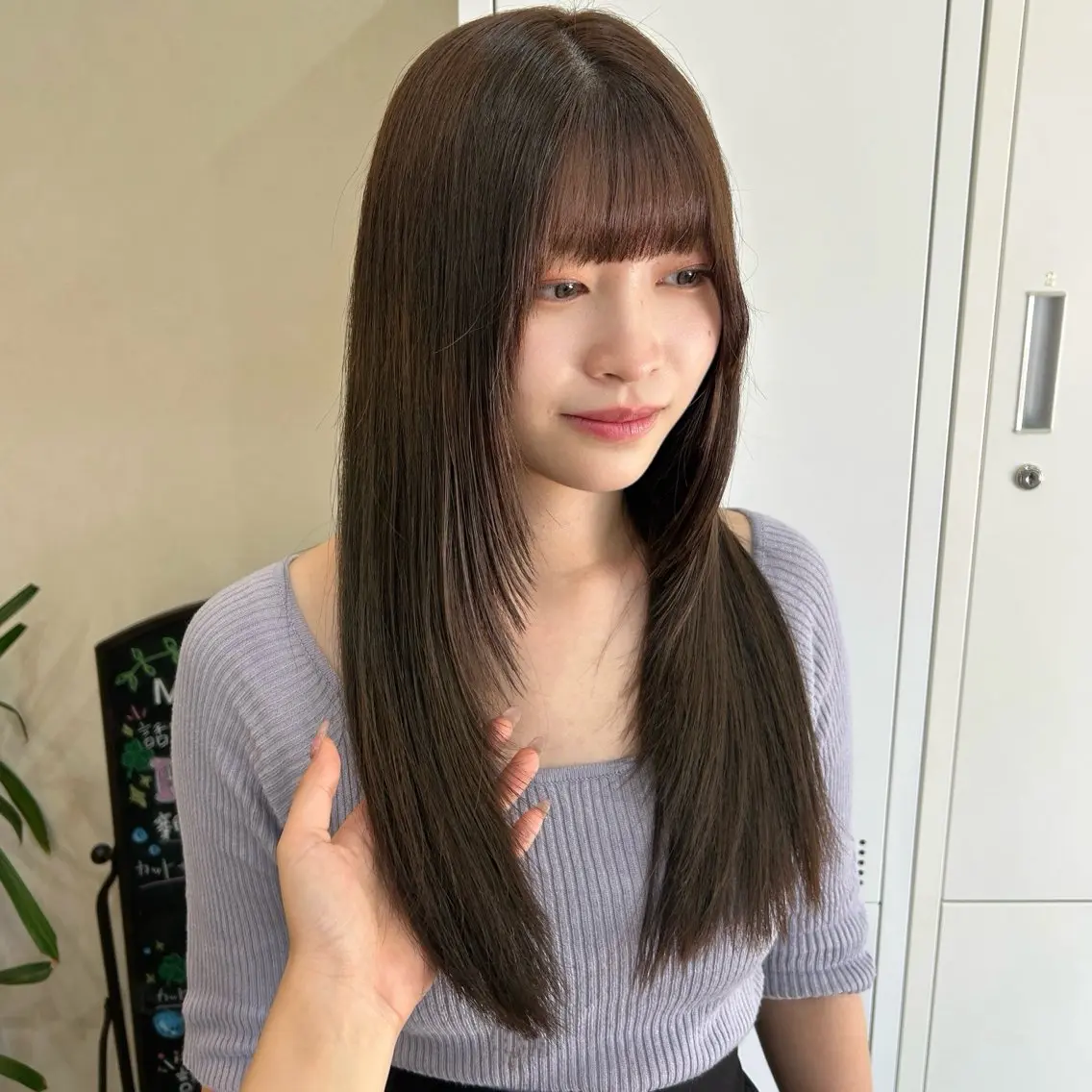 ロング カット ヘアカラー トリートメント MIDORI🎀 透明感/ベージュのヘアスタイル