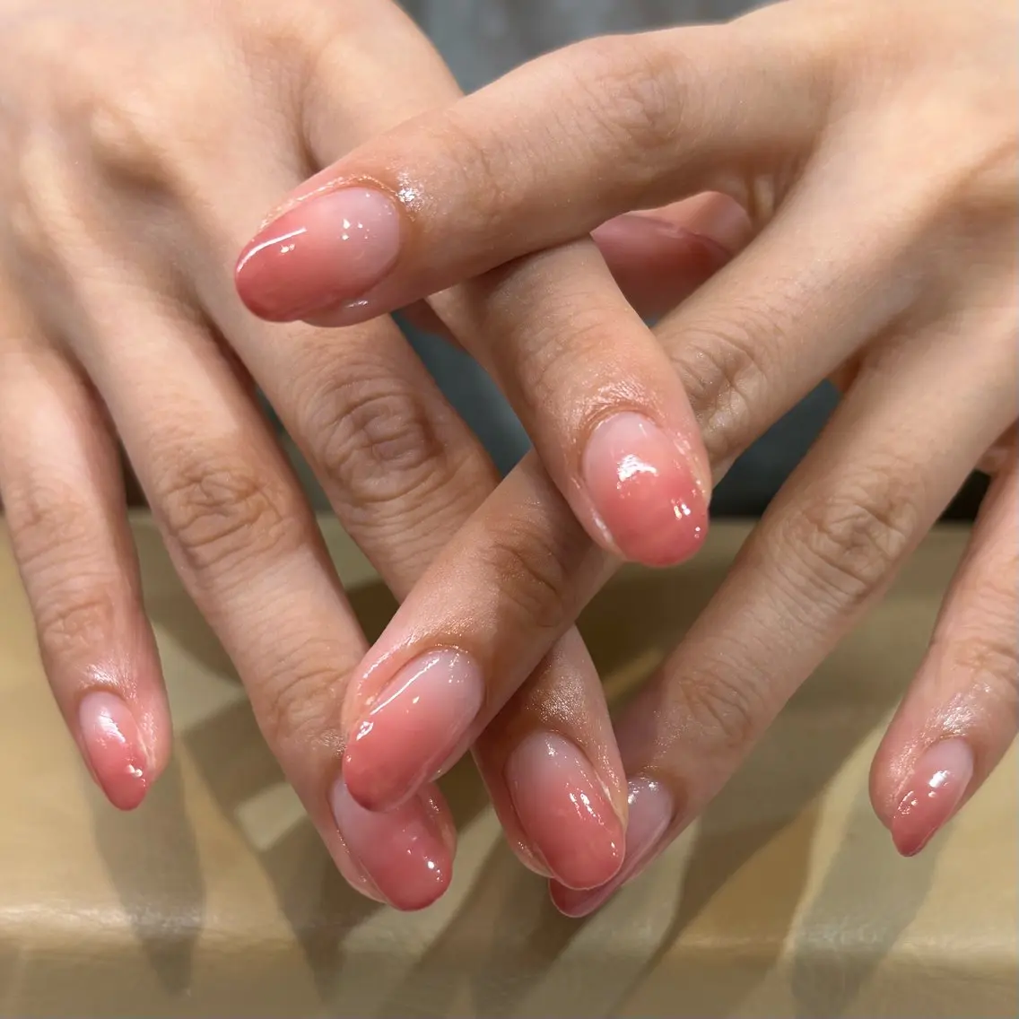 ネイル グラデーション ピンク ハンドネイル nacre nail 川崎🌸rioのネイルデザイン
