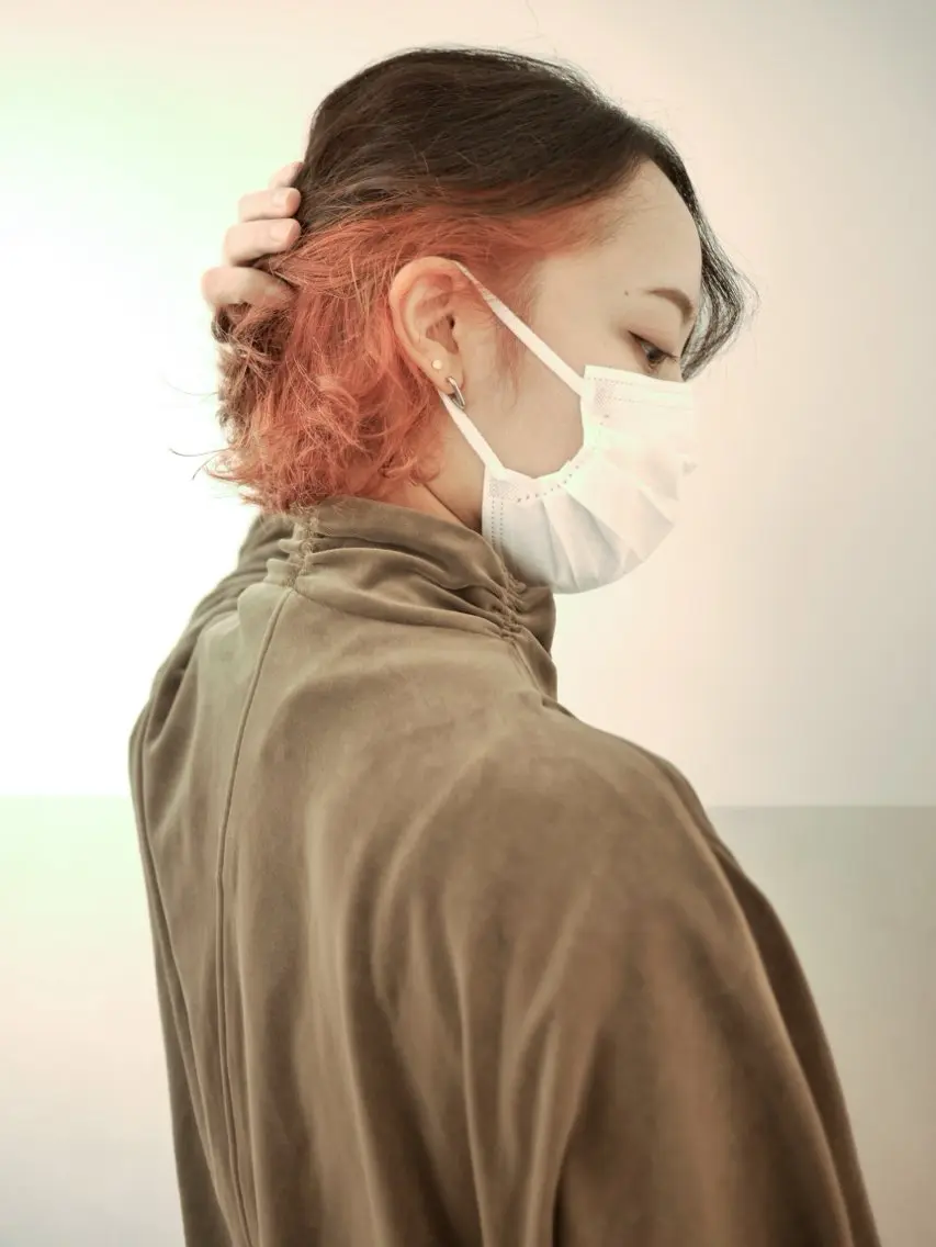 ショート カラー インナーカラー オレンジ ピンクカラー 名古屋/本山 IRENのヘアスタイル
