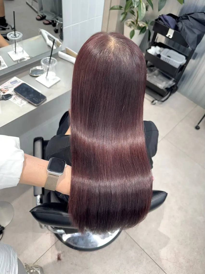 ロング ヘアカラー 縮毛矯正 トリートメント 🫧縮毛矯正🫧 髪質改善RIKU🫧のヘアスタイル