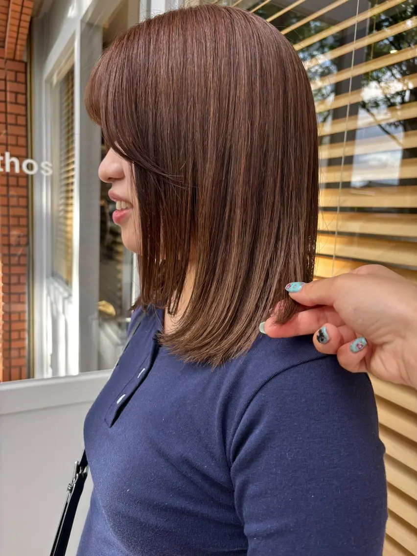ミディアム カラー カット ヘアカラー 熊取谷 茉那のヘアスタイル