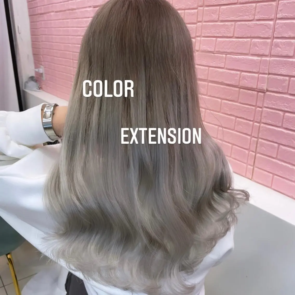 セミロング カラー ヘアカラー エクステ エクステ🩵ブリーチ 韓国ヘア🩵KAEのヘアスタイル