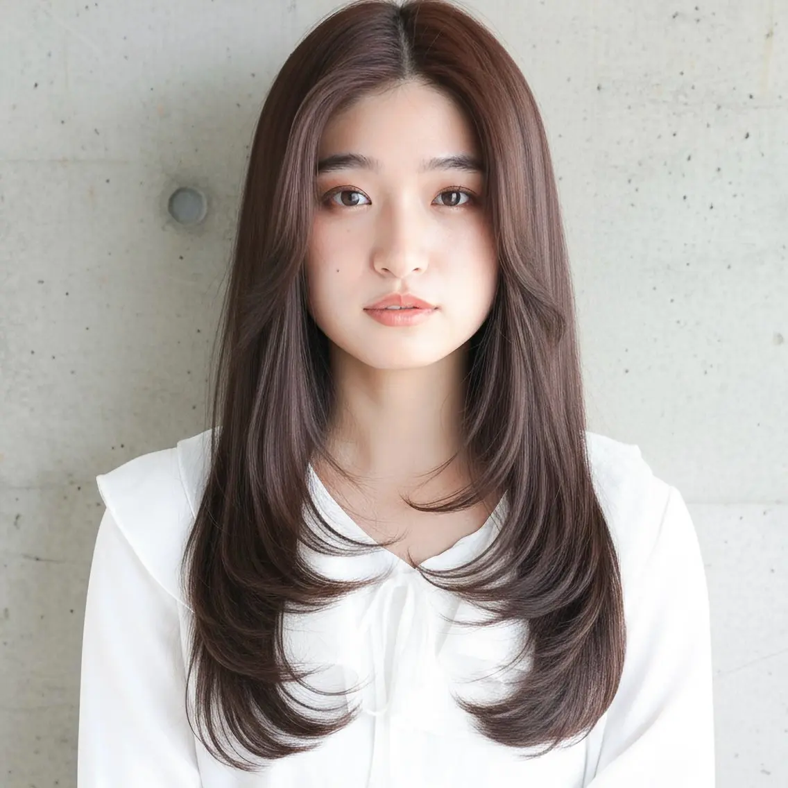セミロング カット ハッシュカット 田窪珠妃のヘアスタイル