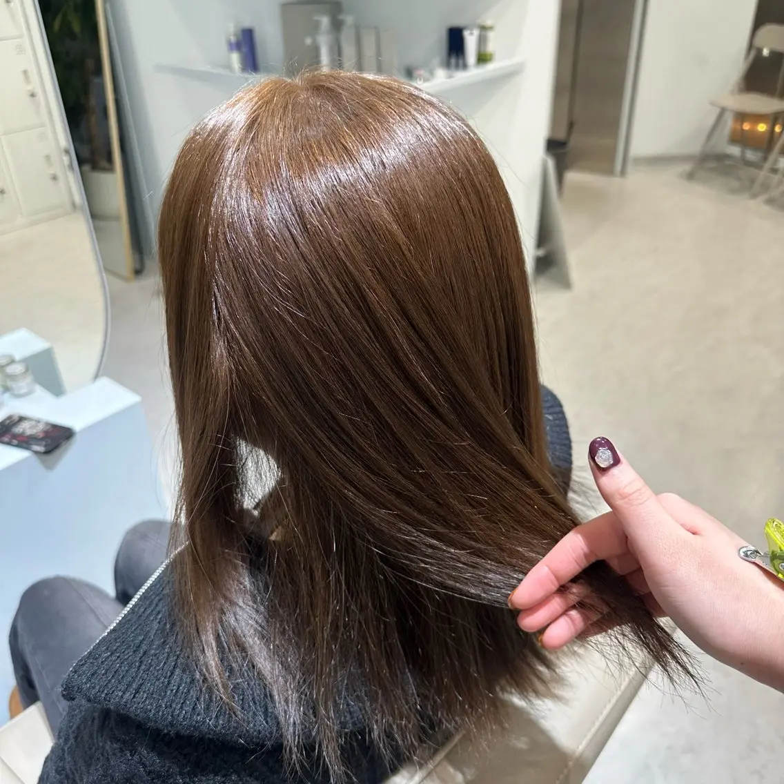 セミロング カラー ベージュカラー ヘアカラー なりた るいのヘアスタイル
