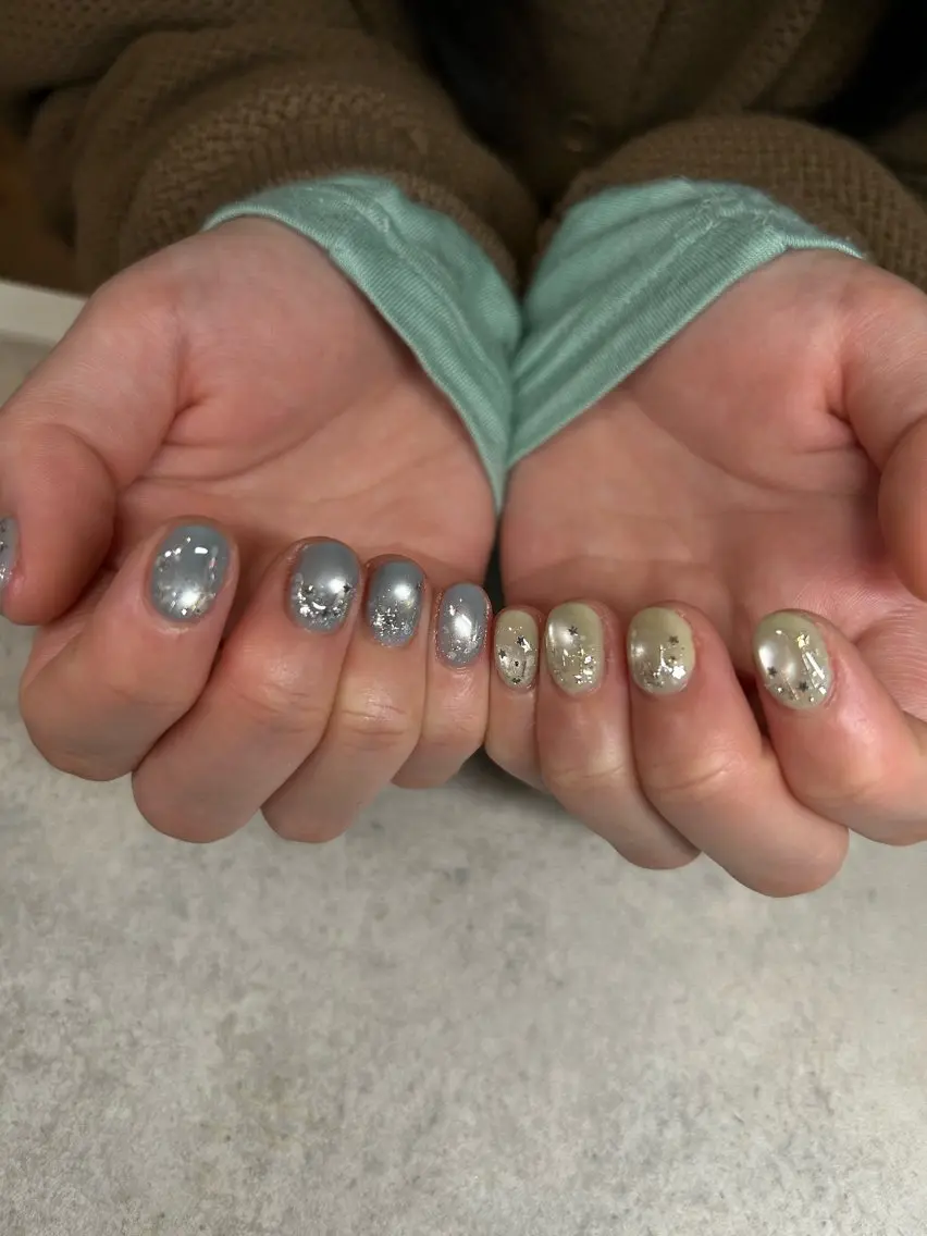 ネイル フラッシュネイル マグネットネイル ニュアンスネイル オフィスネイル ショートネイル sufu. nail YUKIのネイルデザイン