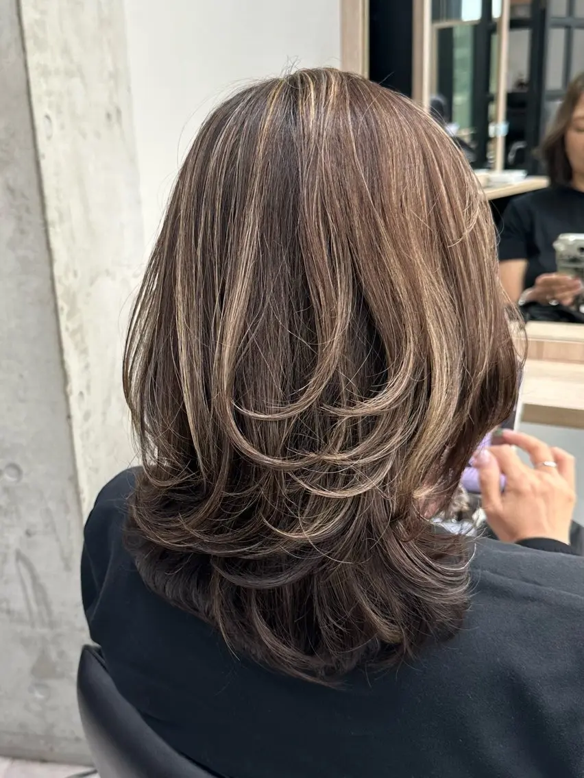 ミディアム カラー カット ヘアカラー トリートメント 透明感カラー/ボブ /佐藤伶のヘアスタイル
