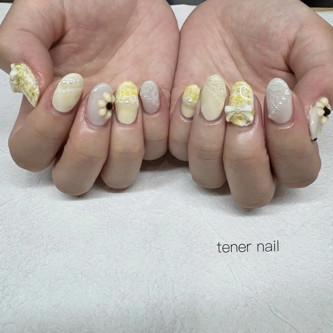 ネイル レース ツイードネイル ハンドネイル テネルネイル tener nailのネイルデザイン