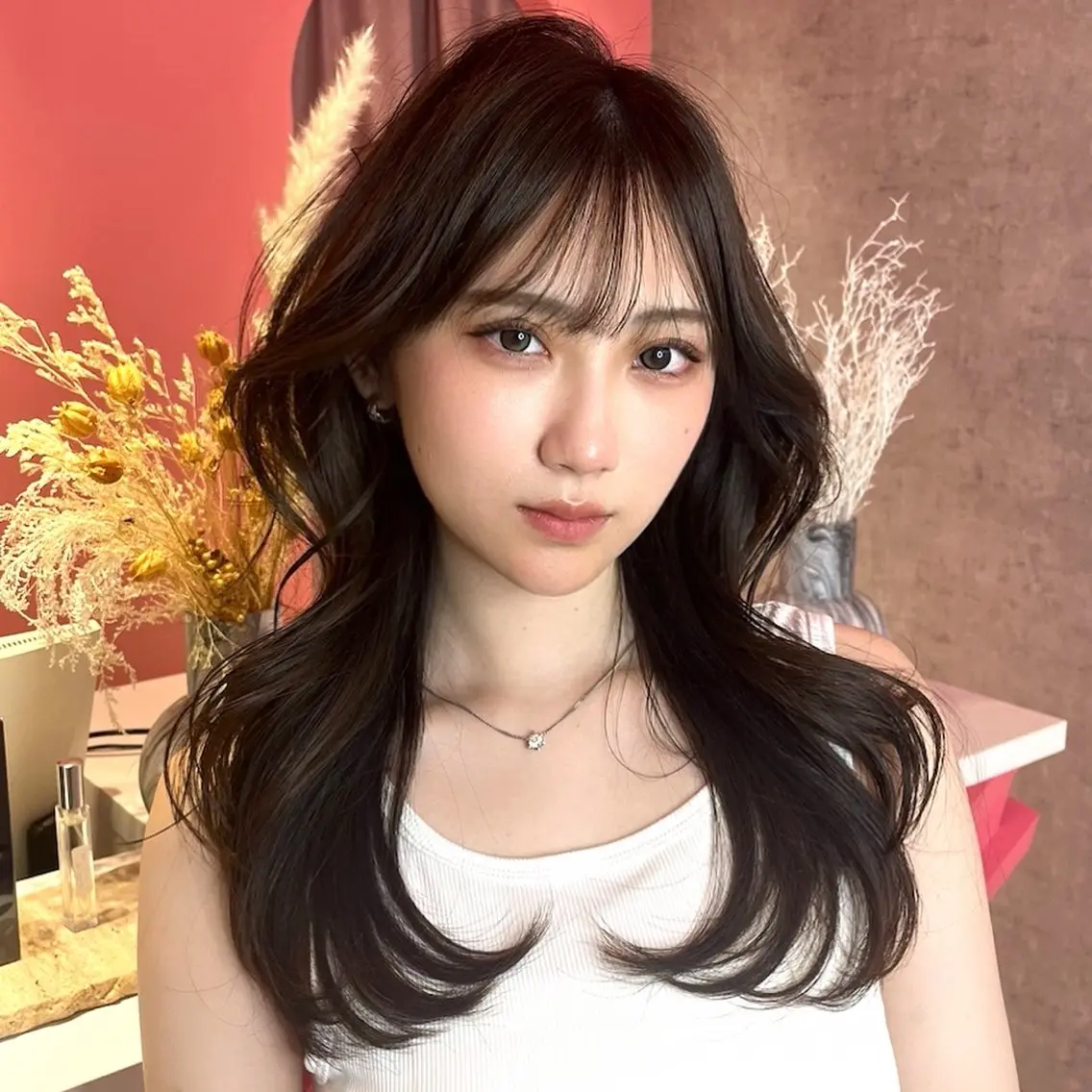 ロング カラー 髪質改善 韓国風ヘア 山崎/ボブ縮毛矯正 レイヤー髪質改善のヘアスタイル