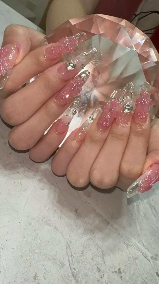 ネイル クリアネイル 長さ出し ハンドネイル with nail.のネイルデザイン