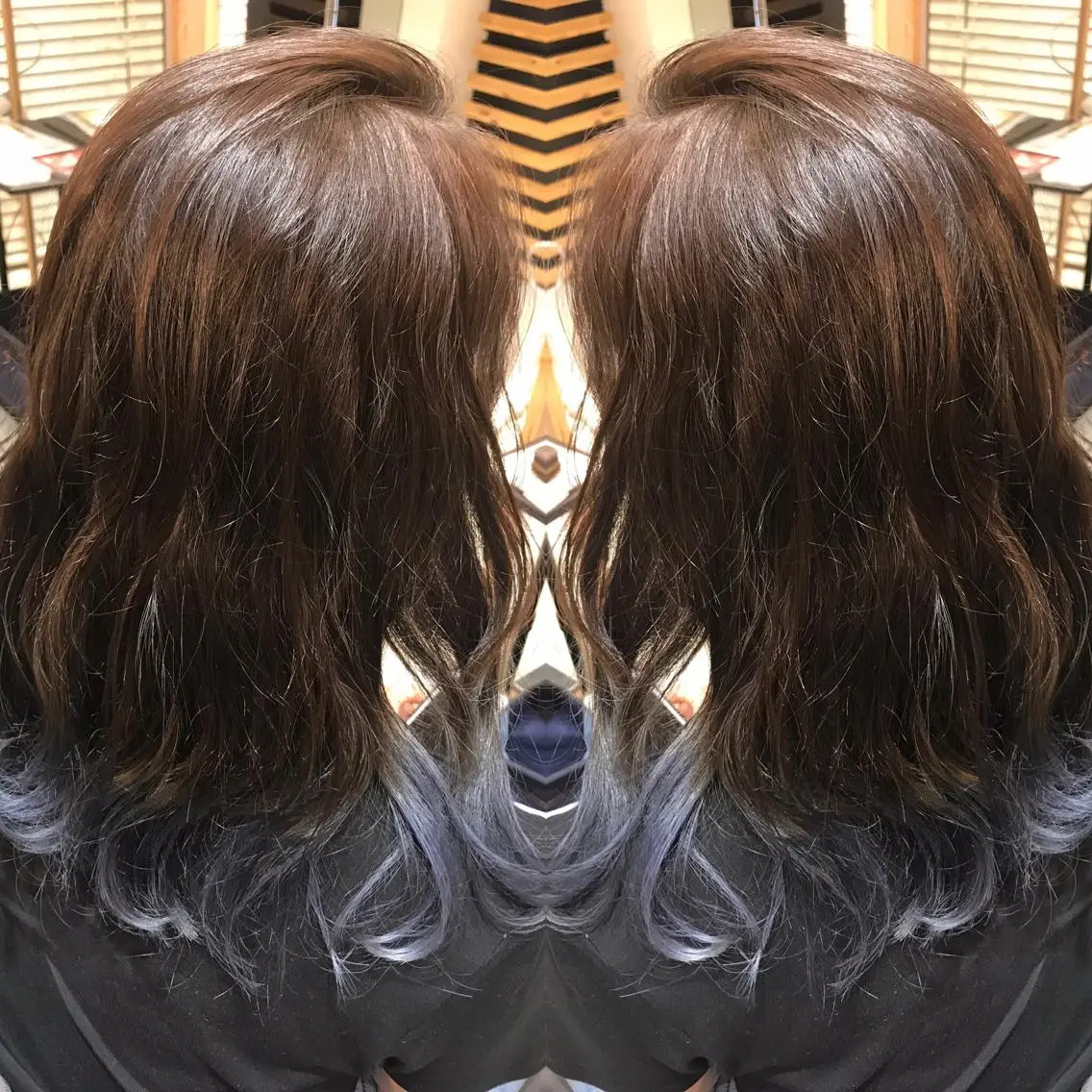 ミディアム カラー ブルーカラー ハイトーンカラー シルバー ヘアカラー 大久保 隆蔵のヘアスタイル