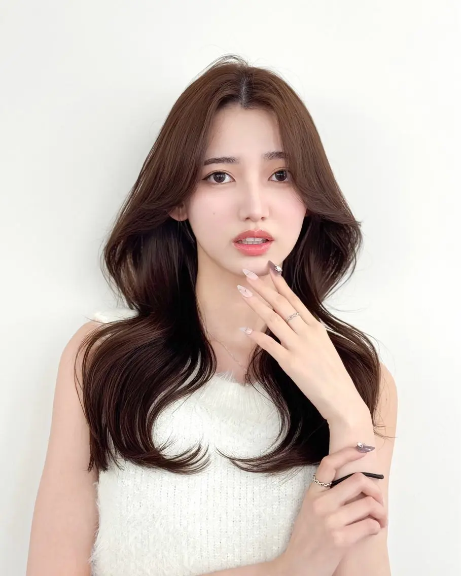 ロング カラー カット ヘアカラー トリートメント 韓国ヘア　紗希 🦋のヘアスタイル