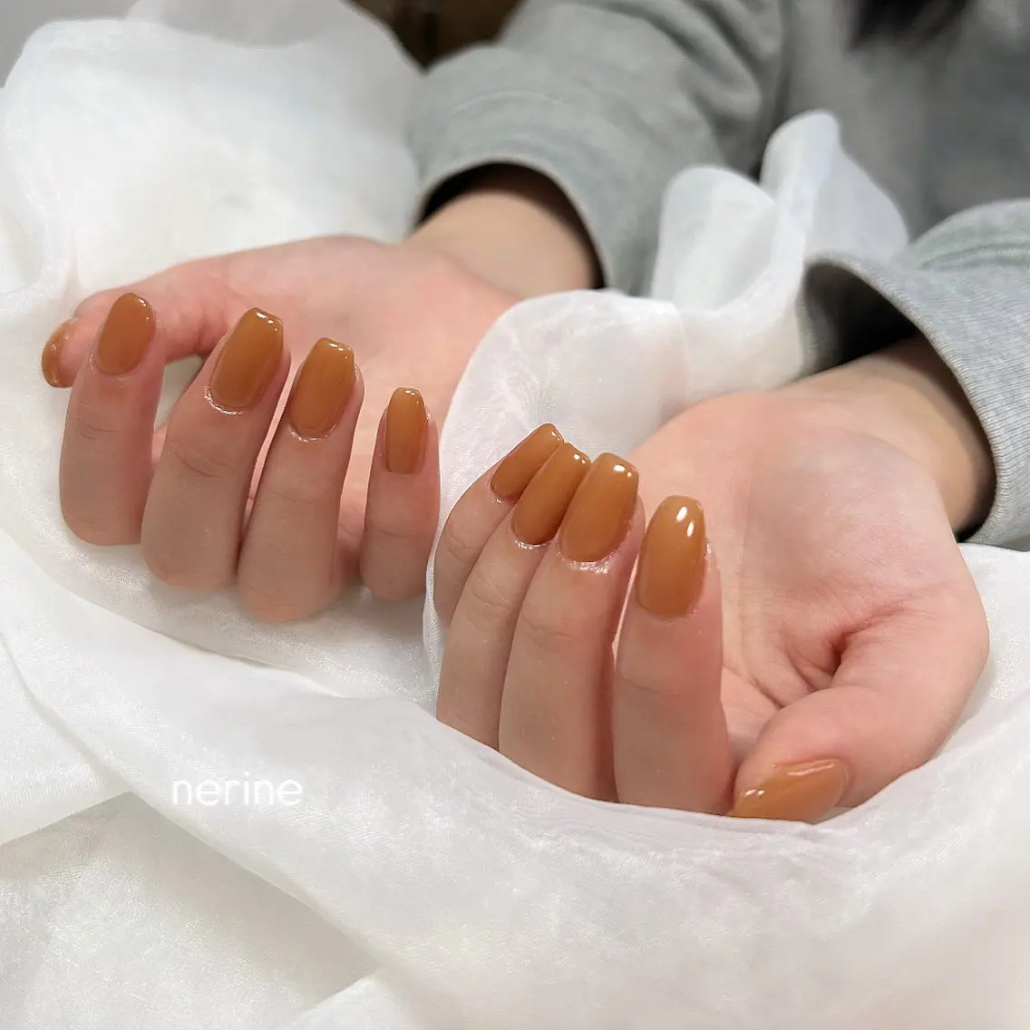 ネイル ブラウン ハンドネイル nail salon nerineのネイルデザイン