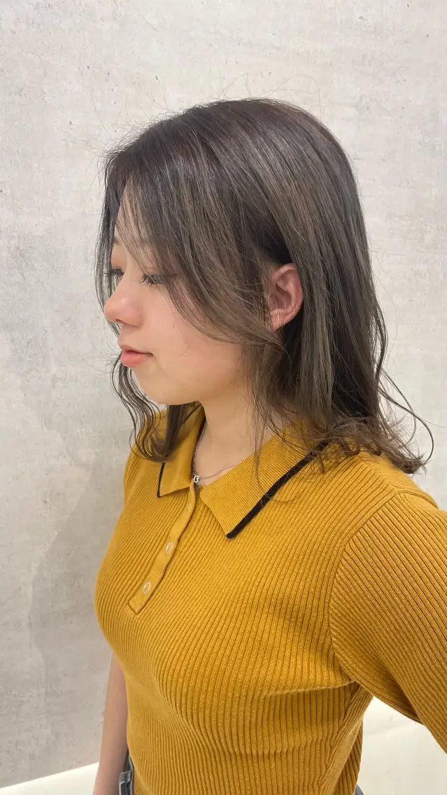 ミディアム ヘアカラー 透明感カラー✨ 艶カラーのヘアスタイル