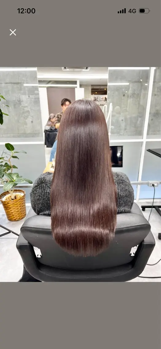 セミロング カット 縮毛矯正 トリートメント azusa/心斎橋/ ハイトーンカラーのヘアスタイル