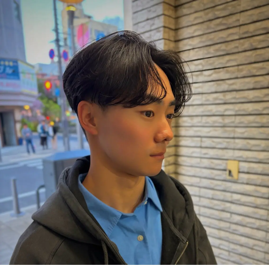 メンズ センターパート カット UMM daichi メンズパーマのヘアスタイル