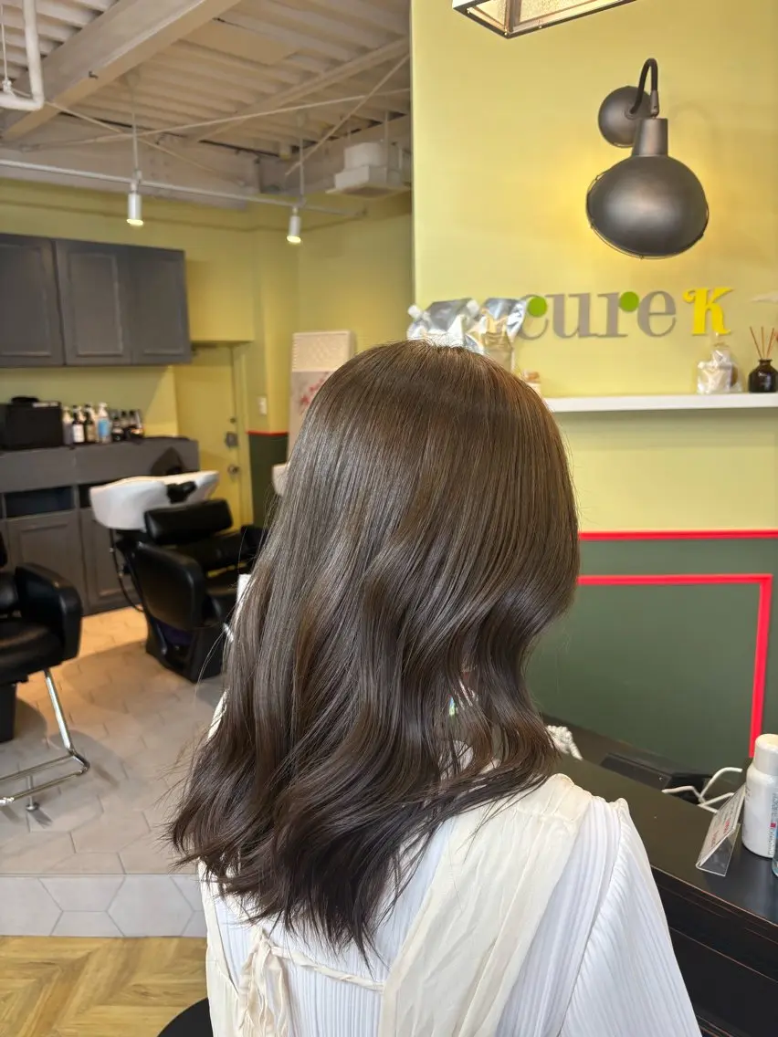 セミロング カラー ベージュカラー 透明感カラー オリーブベージュ レイヤーカット ショート/カラー /メンズヘア/魁人のヘアスタイル