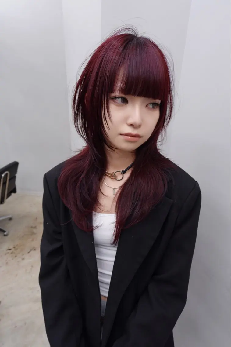 ロング 髪質改善 レイヤーカット ワンホンレイヤー 表参道/透明感カラー 韓国ヘア長田雄希のヘアスタイル