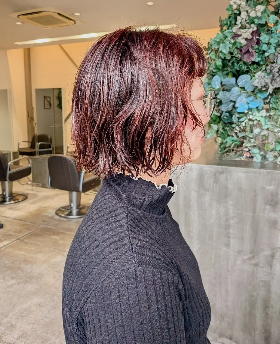 ミディアム パーマ 田中 亜沙美のヘアスタイル