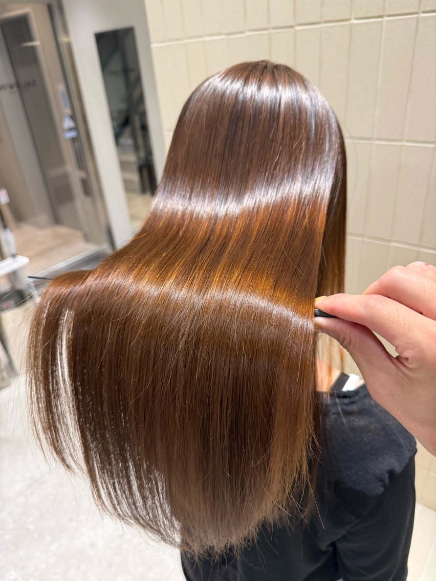 ロング パーマ ヘアアレンジ 髪質改善 縮毛矯正 ストレートパーマ 縮毛矯正 トリートメント 縮毛矯正/髪質改善/ ブリーチ毛/木元渓太のヘアスタイル
