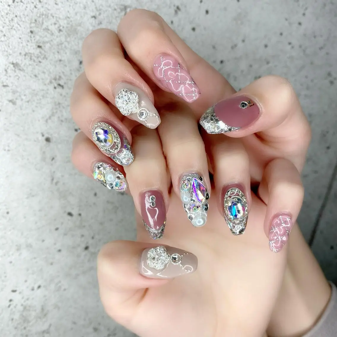 ロング カラー パーマ ヘアアレンジ メンズ キッズ ネイル マツエク・マツパ アイブロウ 成人式 成人式 成人式 フレンチネイル ガラスフレンチ Salon Ｋのネイルデザイン