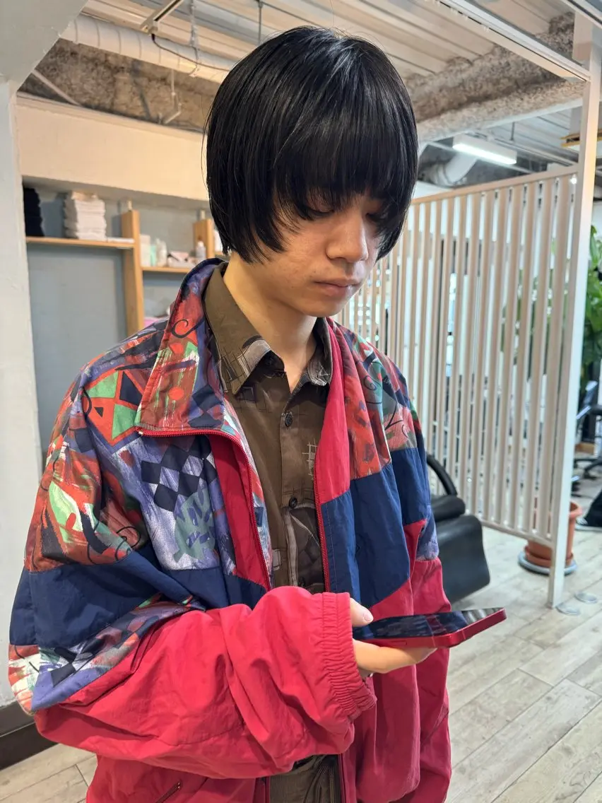 カラー パーマ メンズ アップバング センターパート マッシュ メンズパーマ スパイキーショート 【池袋/スパイキー ショート】ⓝⓘⓜⓤのヘアスタイル