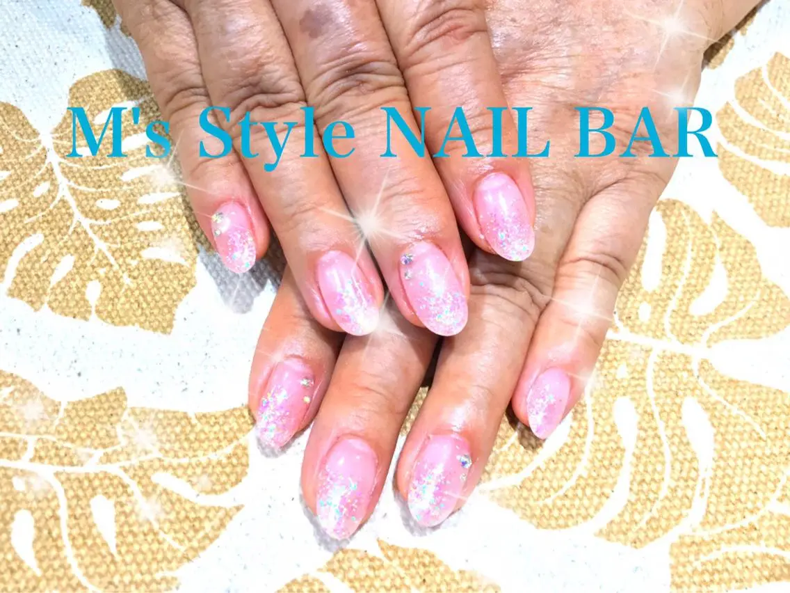 ネイル グラデーション ラメ(グリッター) ラメグラデーション オフィスネイル M's Style NAIL BARのネイルデザイン