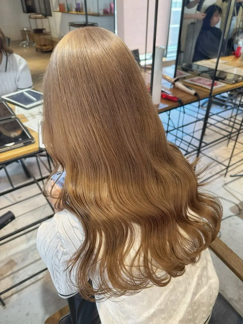 セミロング カット ヘアカラー トリートメント ベージュカラー/新潟 カラー特化/落合優吾のヘアスタイル