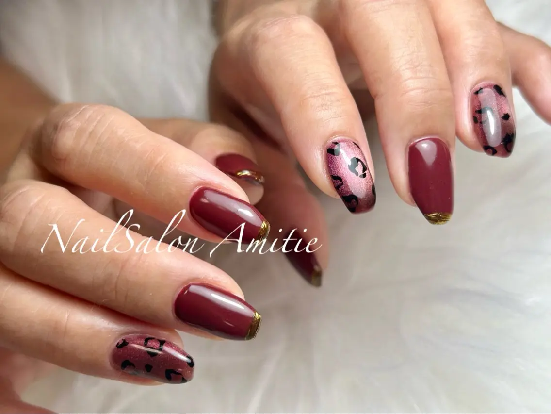 ネイル アニマル柄 マグネットネイル ハンドネイル NailSalon Amitieのネイルデザイン