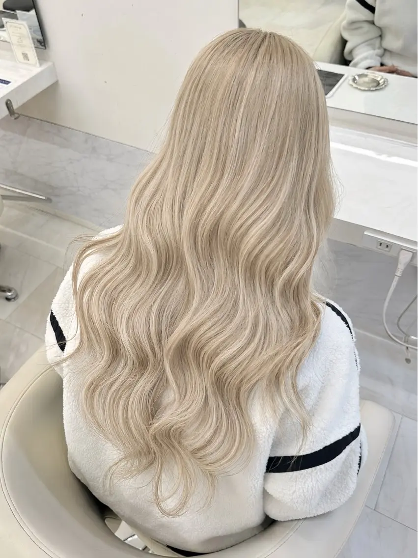 ロング ヘアカラー トリートメント はな ブリーチ ハイトーン/ 渋谷のヘアスタイル