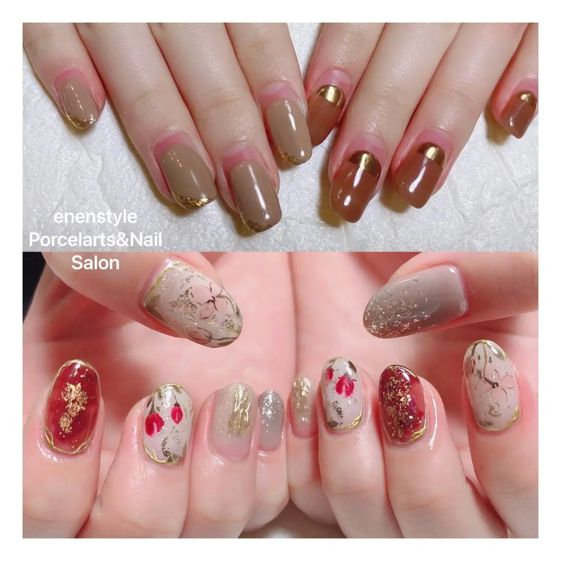 ミディアム ネイル ハンドネイル 🐾enen style 🐾のネイルデザイン
