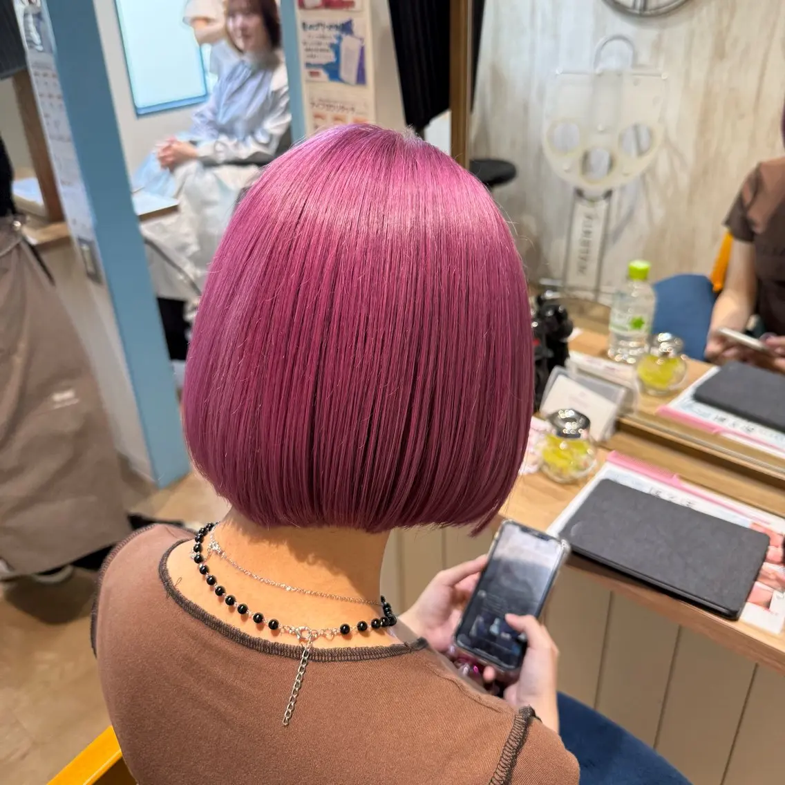 ショート カラー メンズ ピンクカラー 奈良天理 mihoのヘアスタイル