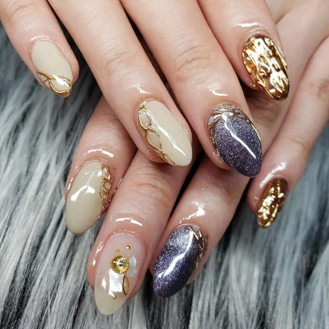 ネイル マグネットネイル ニュアンスネイル Nail salon Coco【溝の口駅】のネイルデザイン