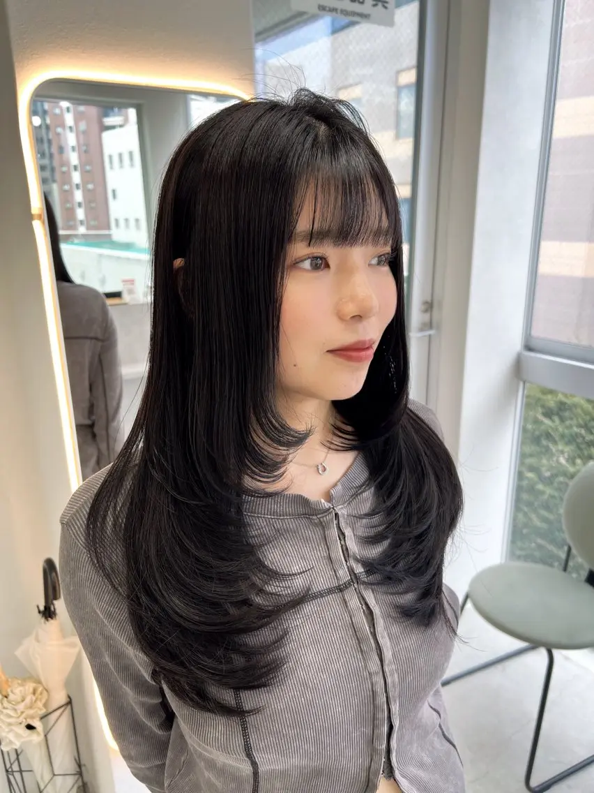 セミロング カット ヘアカラー トリートメント maya🇰🇷韓国 レイヤー/顔まわりのヘアスタイル