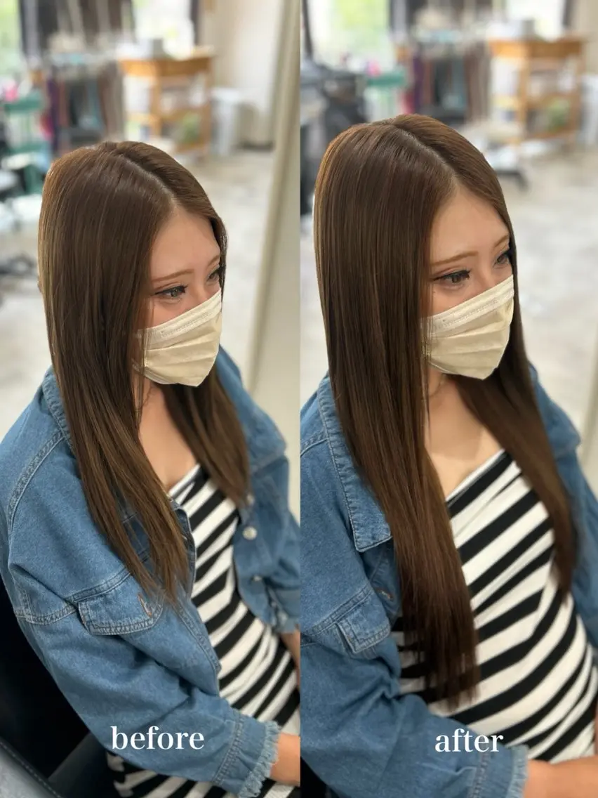 ロング ヘアカラー エクステ 🩵ララモアナ nazu🩵のヘアスタイル
