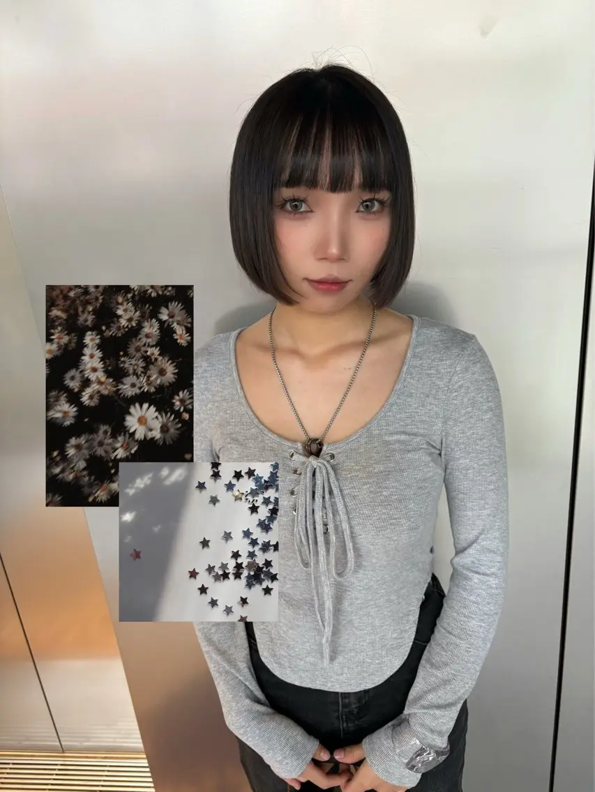 ショート カット ヘアカラー 透けカラー.艶髪. 梅田♡midoのヘアスタイル