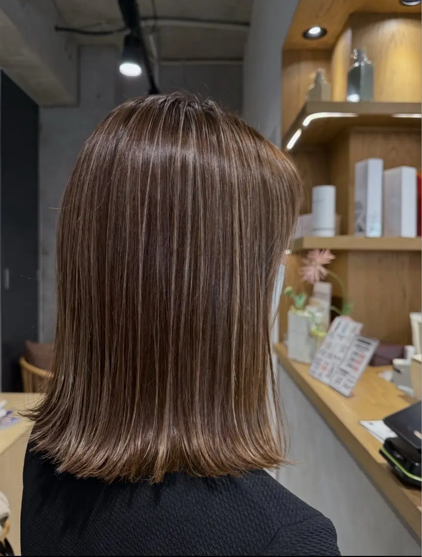 カラー ハイライトカラー ヘアカラー 🌼透明感カラー ✳︎eri🌼のヘアスタイル