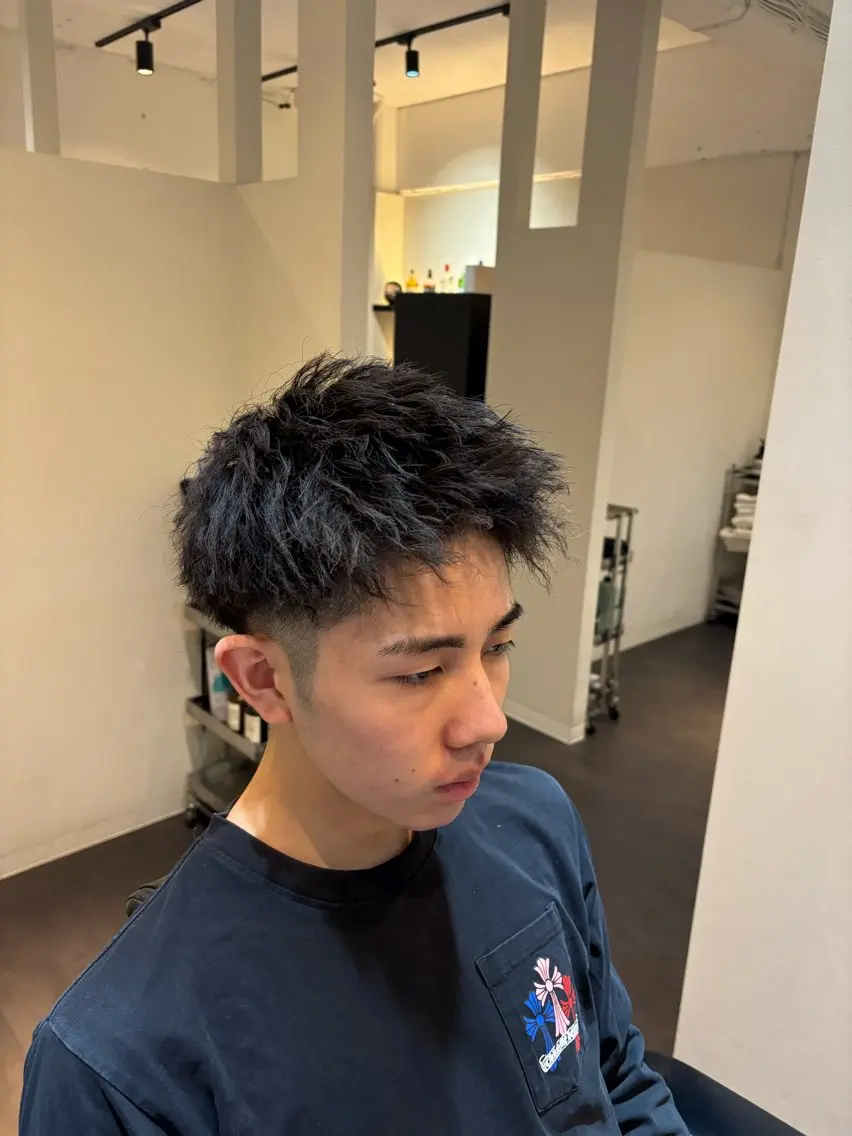 メンズカット+ツイストパーマの写真