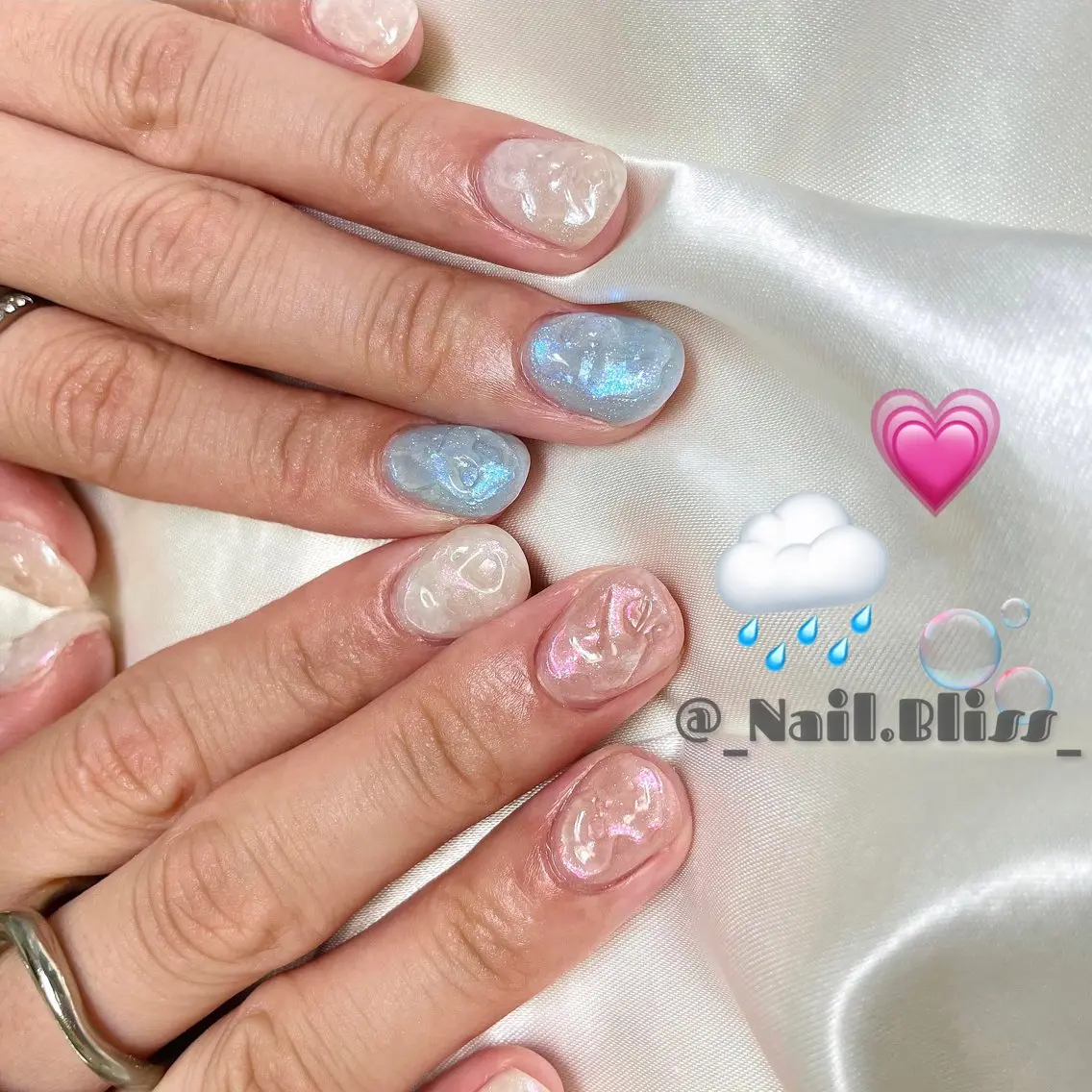 ネイル 氷ネイル・うるうるネイル ハンドネイル NAIL BLISSのネイルデザイン