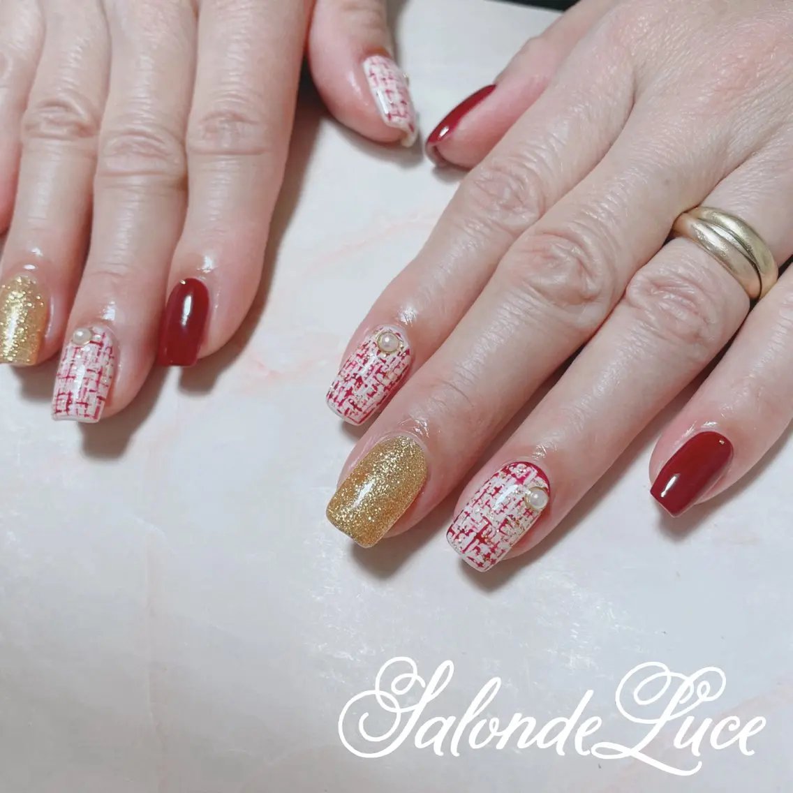 ネイル ツイードネイル Salon de Luceのネイルデザイン