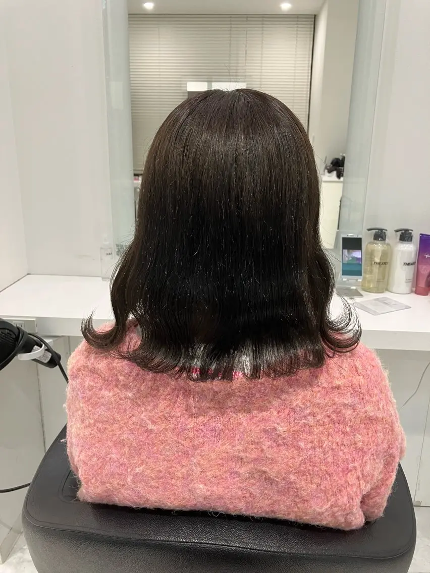 セミロング カラー ヘアアレンジ 💓色落ちまで綺麗な 垢抜けカラー💓のヘアスタイル