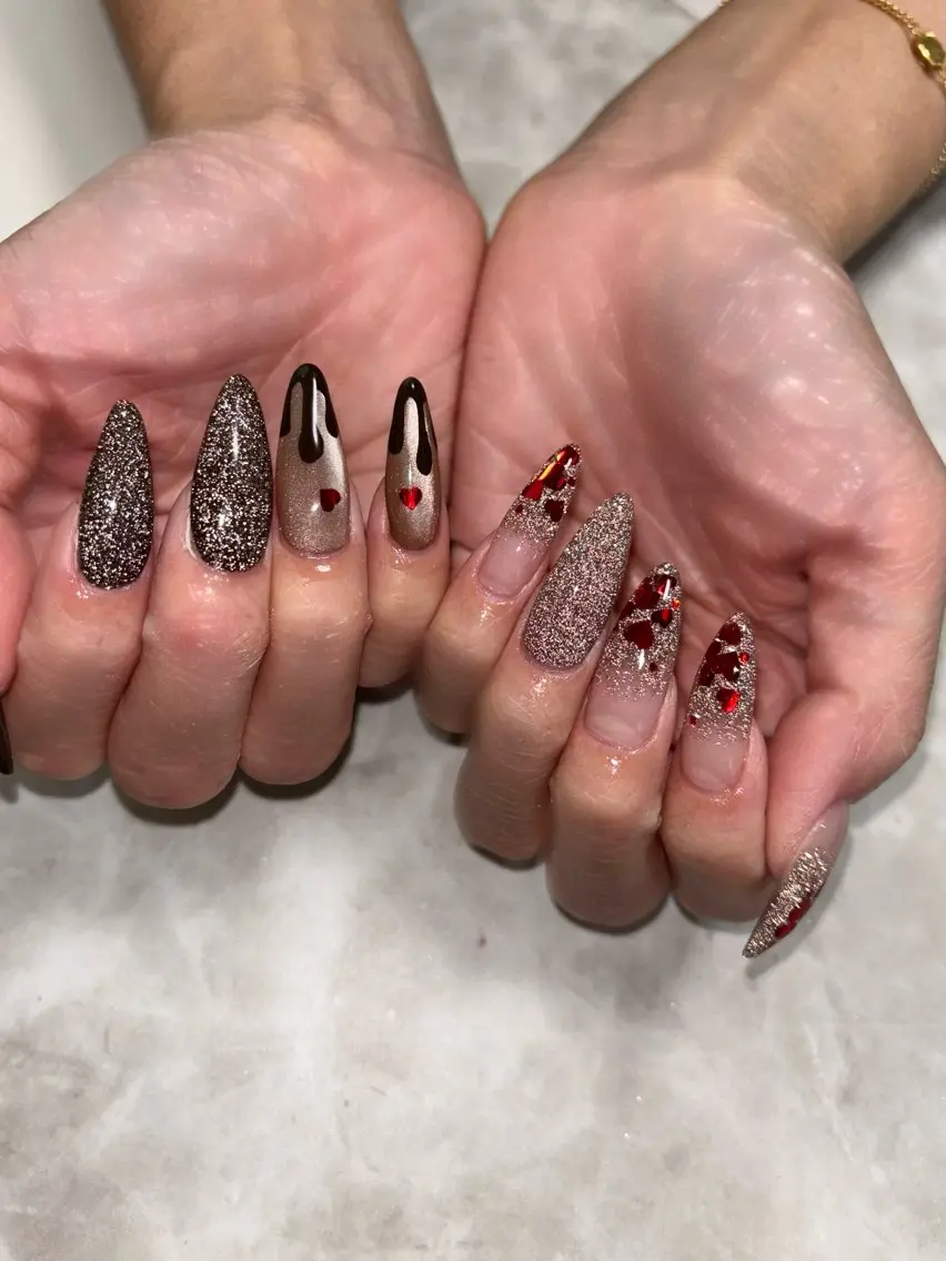ネイル フラッシュネイル ロングネイル マグネットネイル スカルプネイル Nailsalon E's cafeのネイルデザイン