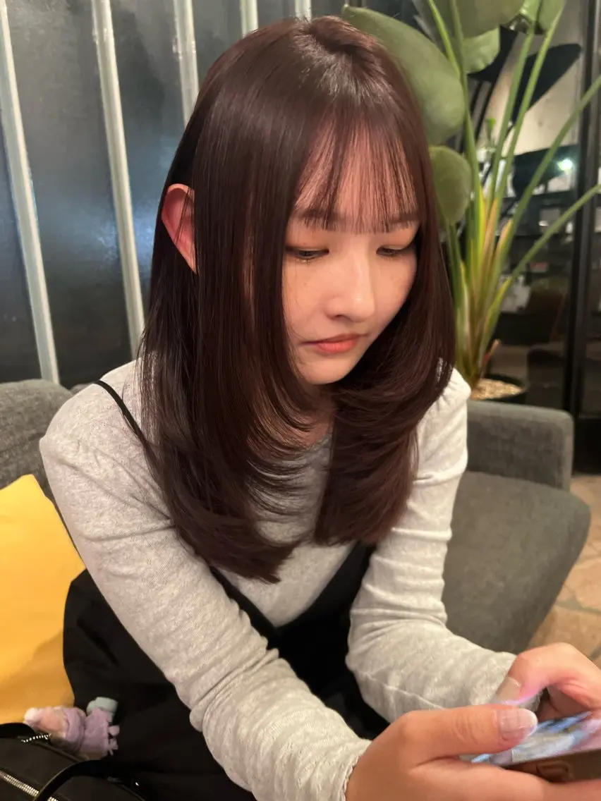 ロング カラー カット ヘアカラー トリートメント 只野 真衣のヘアスタイル