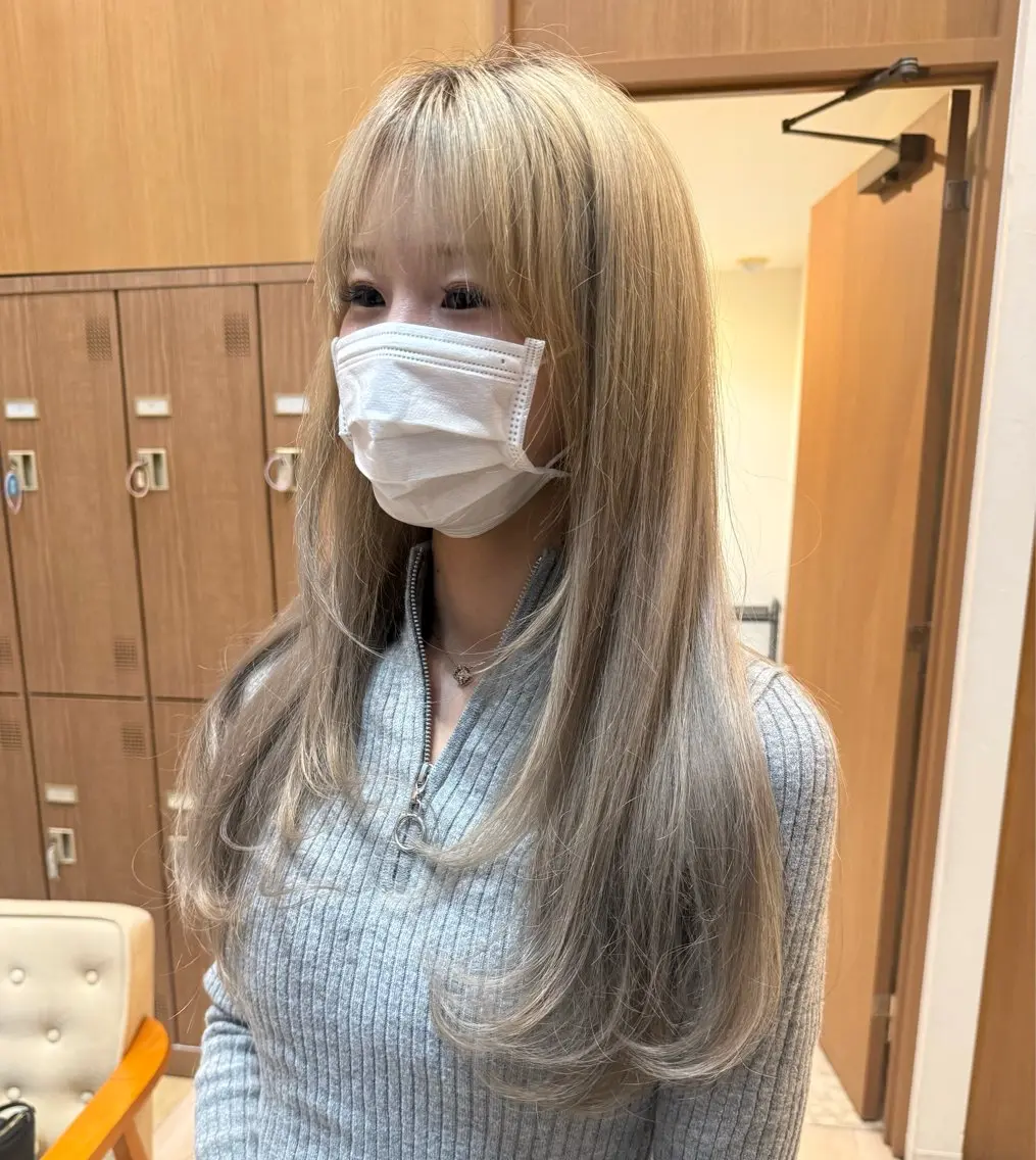 ロング カラー ロングレイヤー 韓国風ヘア レイヤーカット ロング 後藤 羽稀のヘアスタイル