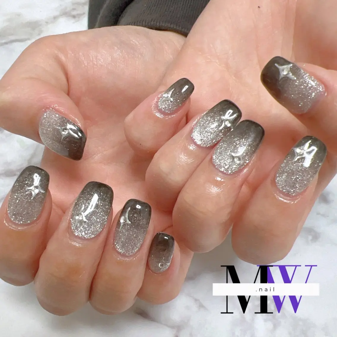 ネイル グラデーション マグネットネイル ハンドネイル MW .nailのネイルデザイン