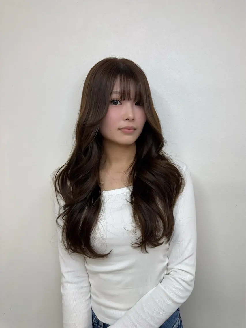 ロング カラー カット ヘアカラー トリートメント ALEAP owl 平野 宏樹のヘアスタイル