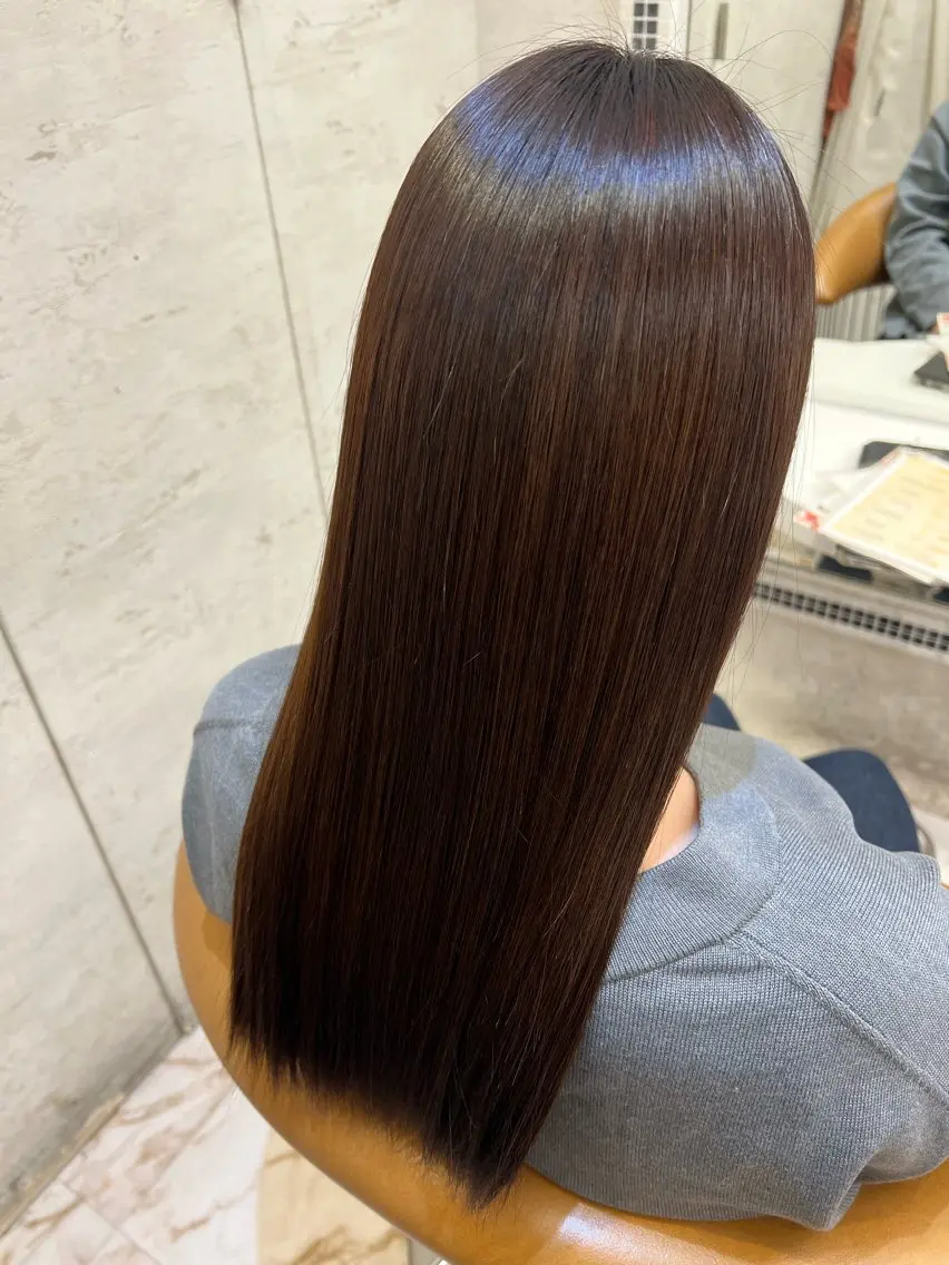 ロング ヘアカラー 縮毛矯正 トリートメント 縮毛矯正/艶髪/ 透明感カラー輝希のヘアスタイル